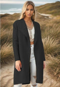 Classy Open Front Knit Coat in Black