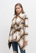 Prairie Check Rabato Coat in Light Tan