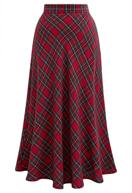 Tartan Spirit A-Line Maxi Skirt