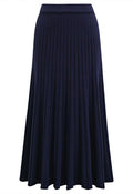 Casual Grace Ribbed Knit Flare Maxi Skirt in Navy