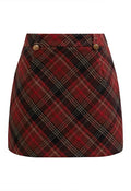 Styled Precision Plaid Mini Bud Skirt