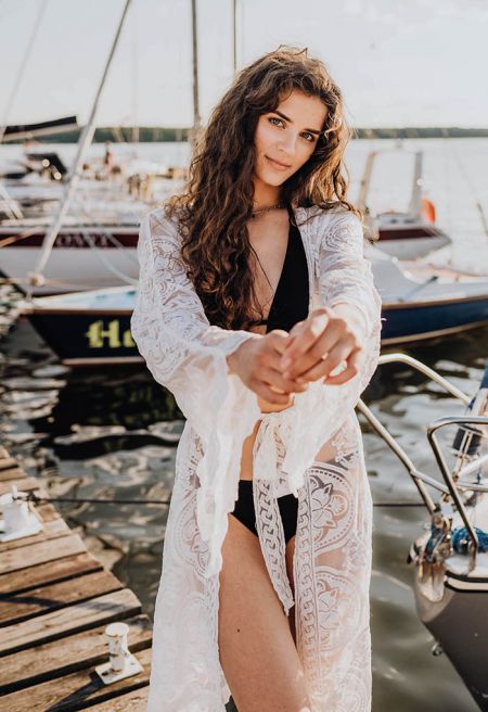 Flare Sleeves Self-Tie Sash Kimono