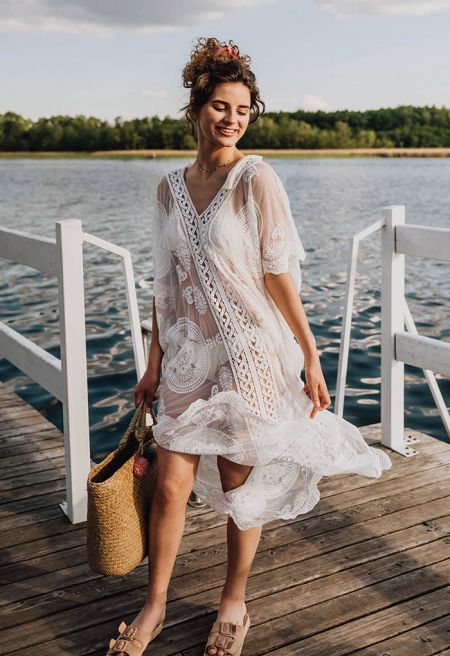 Braid Cutwork Scalloped Edge Cover Up