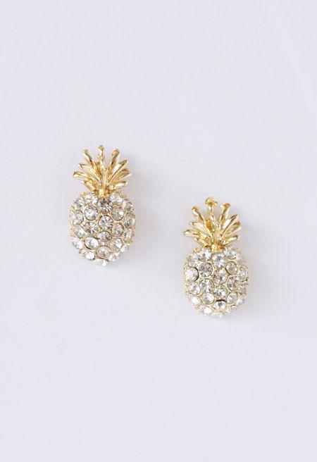 Crystal Pineapple Stud Earrings