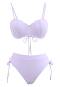 Seashell Shaped Drawstring Bikini Set in Lilac