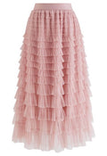 Swan Cloud Midi Skirt in Pink
