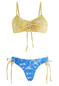 Paisley Pattern Color Block Bikini Set