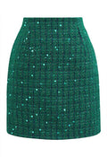 Holiday Sequin Tweed Mini Skirt