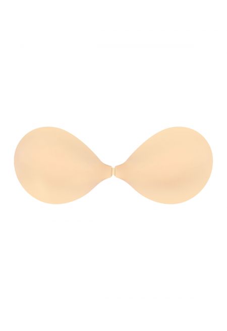 Front Clip Push-Up Silicone Adhesive Bra in Cream