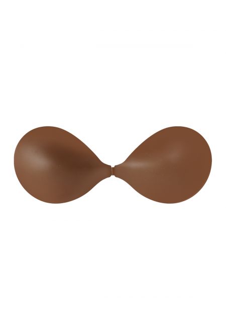 Front Clip Push-Up Silicone Adhesive Bra in Chocolate