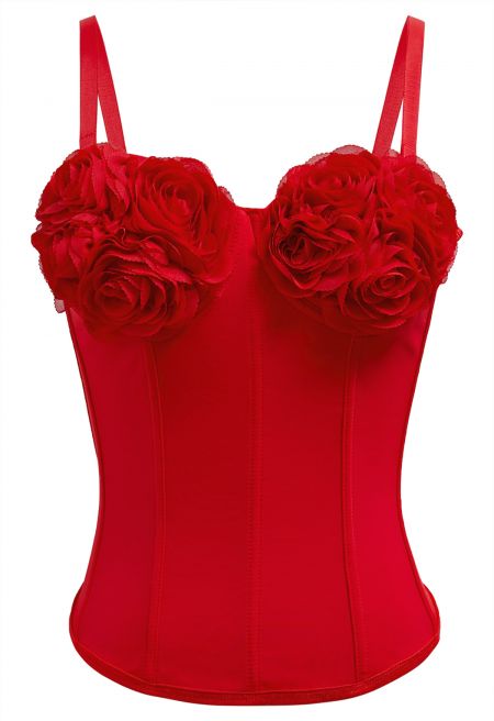 3D Blooming Floral Bustier Corset Top