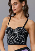 Sparkling Spider Web Rhinestone Bra Top
