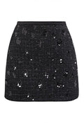 Sumptuous Sequins Tweed Mini Bud Skirt in Black