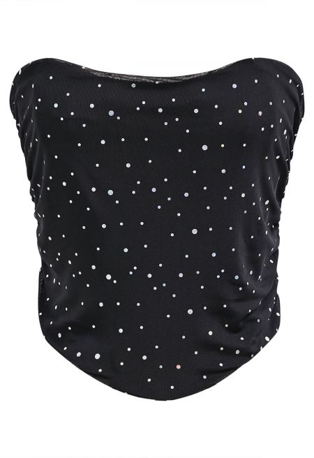 Shimmer Sequin Lace-Up Back Corset Top