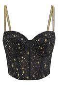 Midnight Charm Golden Stars Bustier Top