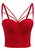Flattering Corset Push-Up Bra Top in Red