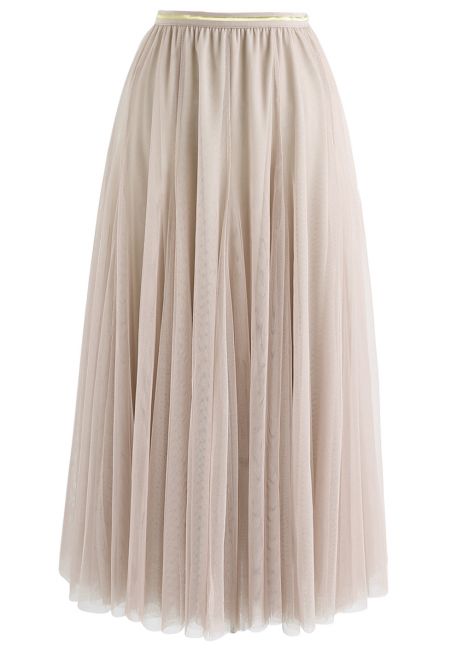 My Secret Garden Tulle Maxi Skirt in Cream