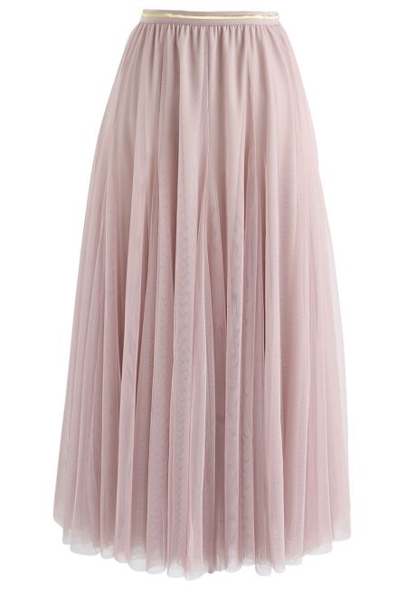 My Secret Garden Tulle Maxi Skirt in Pink