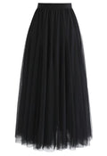 My Secret Garden Tulle Maxi Skirt in Black