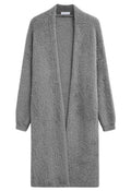 Cloud Touch Fuzzy Knit Longline Cardigan in Grey