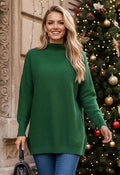 Cozy Ribbed Turtleneck Sweater in Green